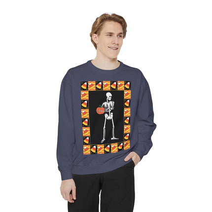 Candy Corn Skeleton Unisex Garment-Dyed Sweatshirt