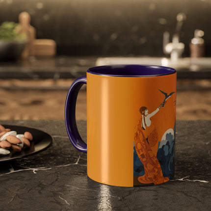 Falcon Mistress Colorful Mugs – Art Deco Majesty & Mythic Freedom