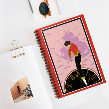 Woman Waiting for her Beloved at 1:59 by Kobayashi Kaichi Spiral Notebook - Ruled Line