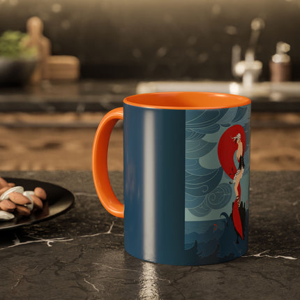 Siren of the Waves Colorful Mugs – Dramatic Sea Power & Bold Elegance