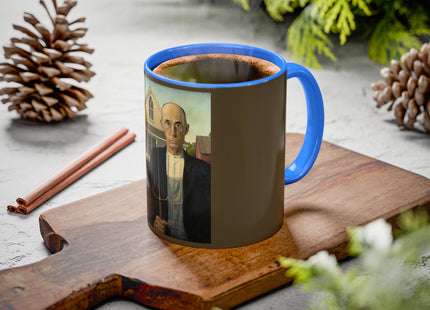 American Gothic by Grant Wood Colorful Mugs (11oz, 15oz)