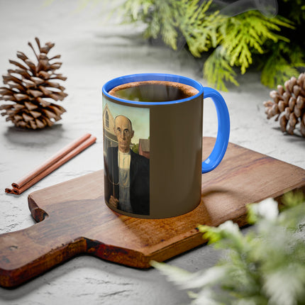 American Gothic by Grant Wood Colorful Mugs (11oz, 15oz)