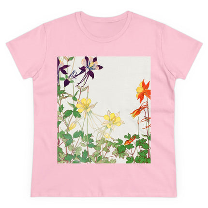 Aquilegia Flowers by Tanigami Kônan Women's Midweight Cotton Tee