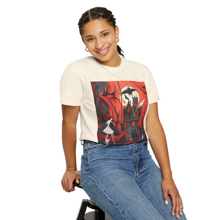 Halloween Night Scene Unisex Garment-Dyed T-shirt