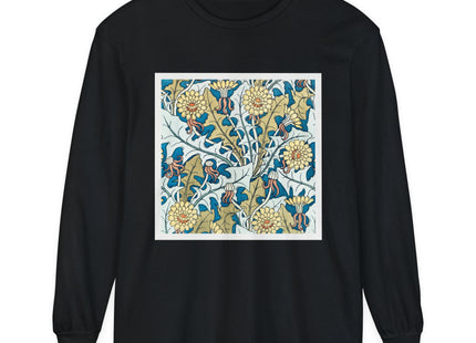 Art Nouveau Dandelion Flower Garment-dyed Long Sleeve T-Shirt
