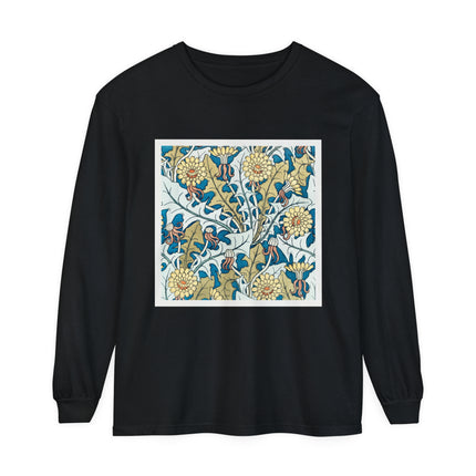 Art Nouveau Dandelion Flower Garment-dyed Long Sleeve T-Shirt