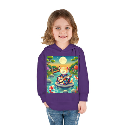 Melodic Kitten by the Koi Pond Toddler Pullover Fleece Hoodie