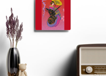 Enchanting Geisha Acrylic Wall Clock
