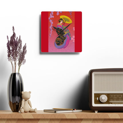 Enchanting Geisha Acrylic Wall Clock