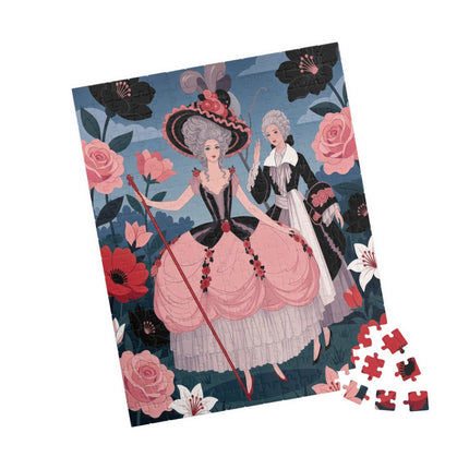 🌹🎭 The Rose Masquerade Promenade Puzzle – Art Deco Floral Elegance