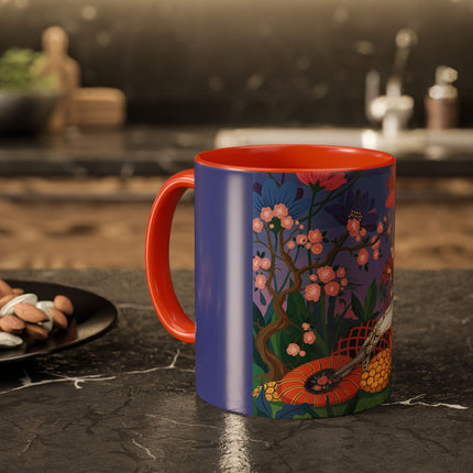 The Garden Of Quiet Reverie Colorful Mugs – Art Deco Botanical Serenity