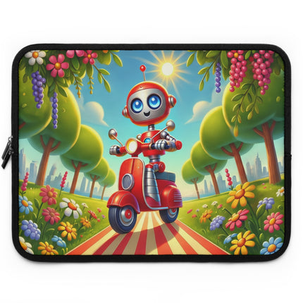 The Traveling Robot Youth Laptop Sleeve – Adventure, Curiosity & Playful Discovery