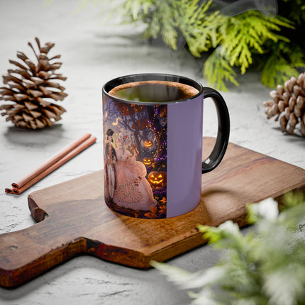 🎃🌙 The Midnight Court Of Pumpkin Grove Colorful Mug – Elegant Halloween Masquerade