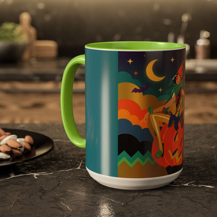 🌙🎃 The Witch Of Crescent Moon Pumpkin Colorful Mug – Colorful Halloween Charm