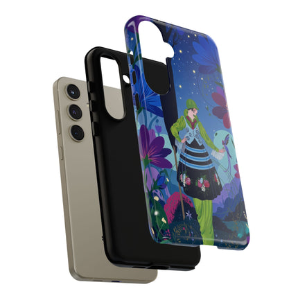 🌸🐦 The Lady Of The Midnight Bird Garden Phone Case – Art Deco Floral Fantasy