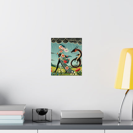 🐉🧚 The Dragon Fairy's Stride Matte Vertical Poster – Strength, Grace & Stormbound Magic