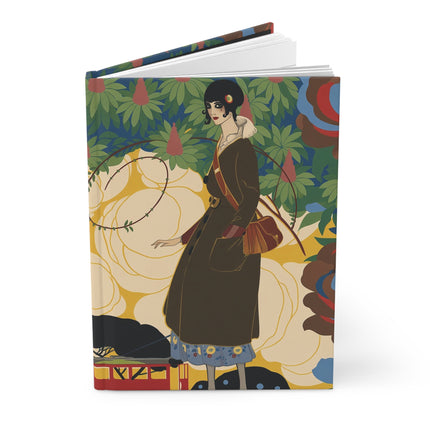 🌿🌹 The Lady Of The Enchanted Garden Journey Hardcover Journal – Art Deco Floral Travel Whimsy