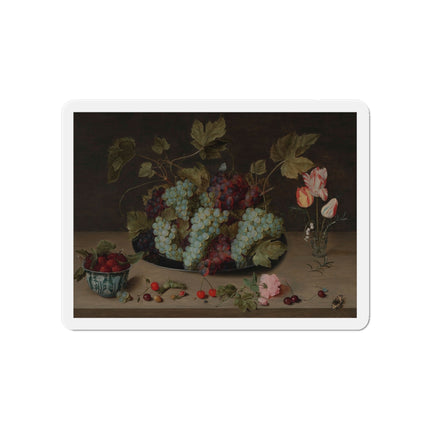 Still-life with Grapes, Flowers, & Berries by Isaak Soreau Die-Cut Magnets (5 Sizes)