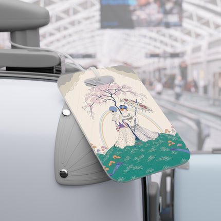 🌈☂️ Beneath The Rainbow Tree Luggage Tag – Art Deco Spring Fantasy