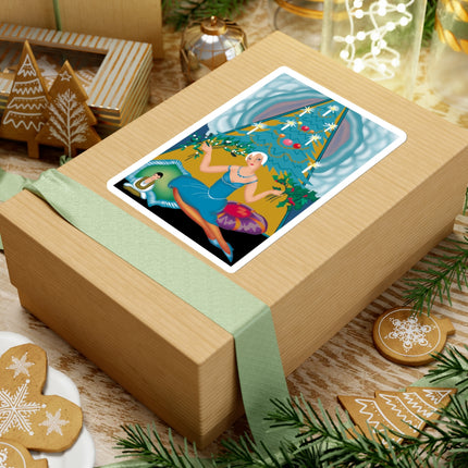 Art Deco Christmas Elegance Kiss-Cut Stickers (4 Sizes)