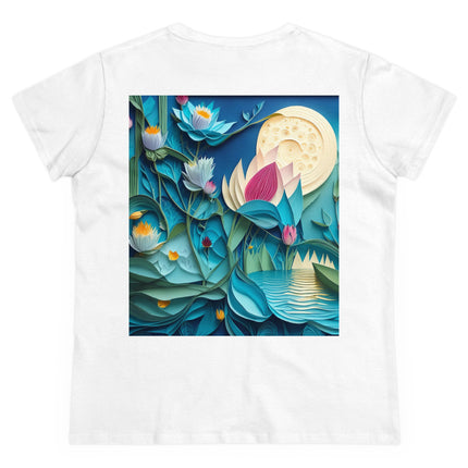Ethereal Moonlit Lake Women's Midweight Cotton Tee
