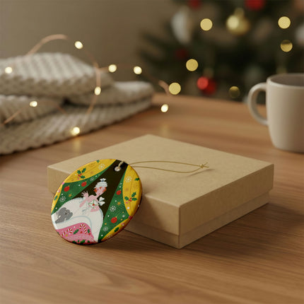 💌🎄 The Christmas Letter Of Holly House Ceramic Ornament – Whimsical Art Deco Holiday Charm