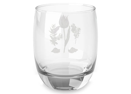 Tulip, Branches of Myrtle, and Shells by Maria Sibylla Merian Whiskey Glass