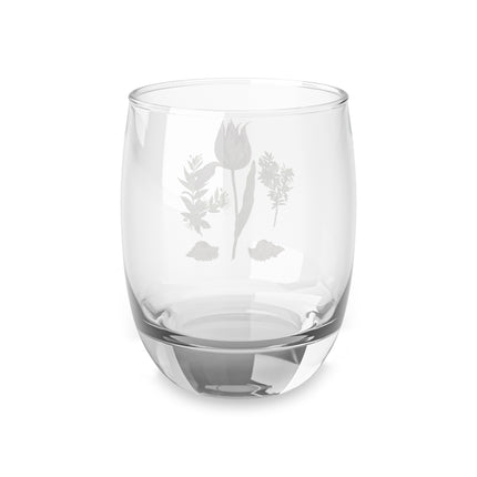 Tulip, Branches of Myrtle, and Shells by Maria Sibylla Merian Whiskey Glass