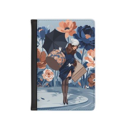 ☂️🌺 The Lady Of The Traveling Garden Passport Cover – Art Deco Floral Adventure