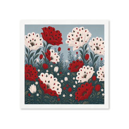 🃏🌺 The Enchanted Playing Card Flower Garden Napkins – Whimsical Botanical Fantasy