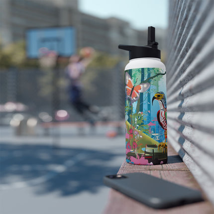 A Colorful Raptor Stainless Steel Water Bottle