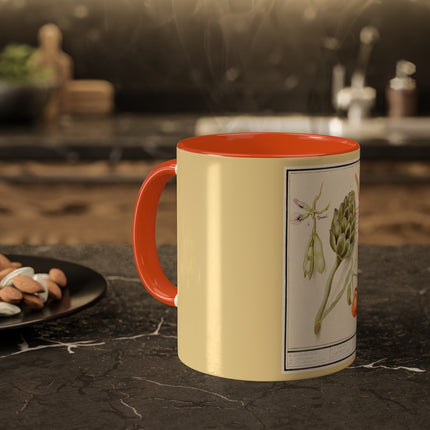 Artichoke, Broad Beans, and Lantern Plant by Anselmus Boëtius de Boodt Colorful Mugs, 11oz