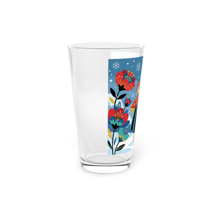 ❤️❄️ The Winter Heart Messenger Pint Glass – Art Deco Snow Garden Fantasy