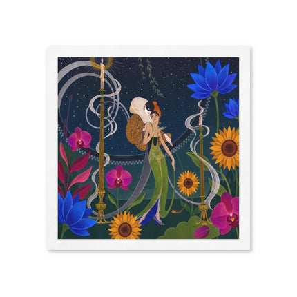 🌙🕯️ The Lady Of The Midnight Garden Napkins – Art Deco Nocturne