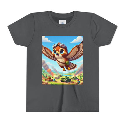 Red-Tailed Hawk in Battle Youth Short Sleeve Tee