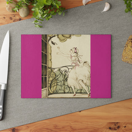 Sur talons rouges (On Red Heels) pl 02 by Gerda Wegener Glass Cutting Board