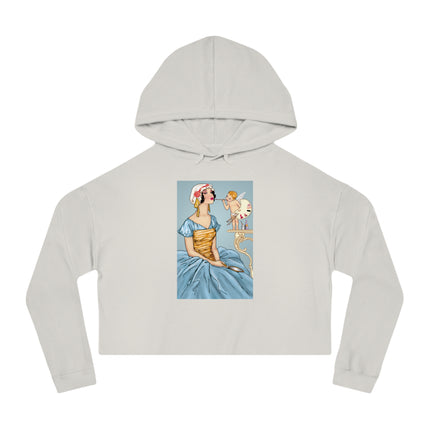 The Enchanting Painter: A Fairy's Artistic Touch Women’s Cropped Hooded Sweatshirt