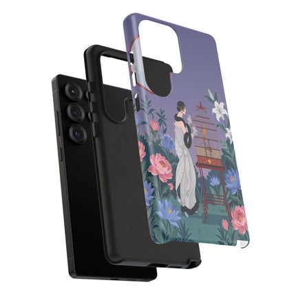 🌸🐦 The Lady Of The Garden Birdcage Phone Case – Art Deco Floral Elegance