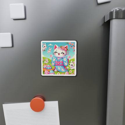 Springtime Kitten’s Easter Joy Die-Cut Magnets (5 Sizes)