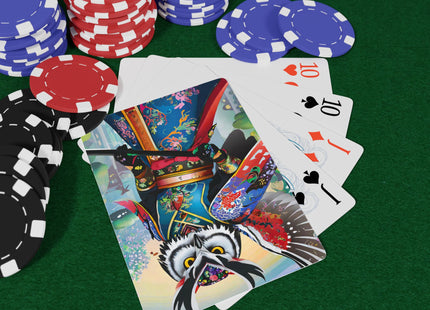 Cyberpunk Samurai Owl Playing Cards