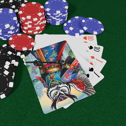 Cyberpunk Samurai Owl Playing Cards
