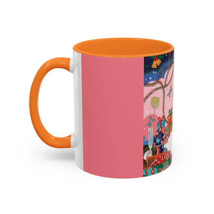 🎀🎄 Christmas Morning In The Rose Parlor Colorful Mug – Art Deco Holiday Fantasy