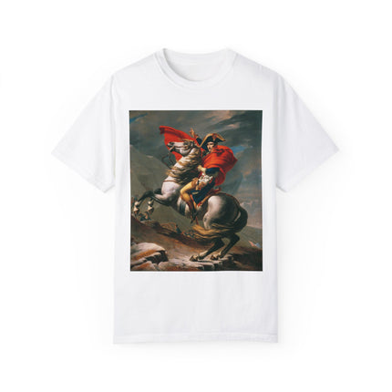 Napoleon Crossing the Alps by Jacques-Louis David Unisex Garment-Dyed T-shirt