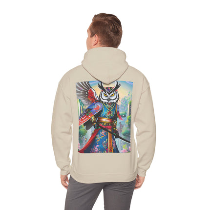 Cyberpunk Samurai Owl – Heavy Blend™ Hooded Sweatshirt