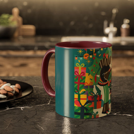 🎄✨ The Lady Of The Christmas Ornament Colorful Mug – Art Deco Holiday Fantasy