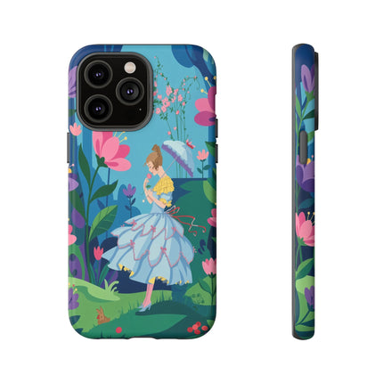 🌸☂️ A Stroll Through The Enchanted Forest Phone Case – Art Deco Floral Fantasy