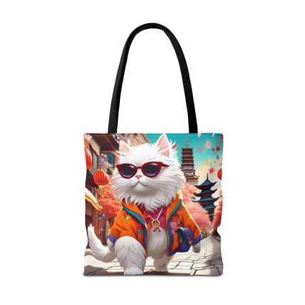 Fashionista Feline Puzzle Tote Bag (AOP)