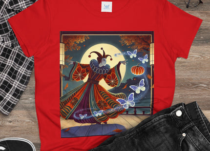 Court Magician with Ghost Butterflies Women's Midweight Cotton Tee