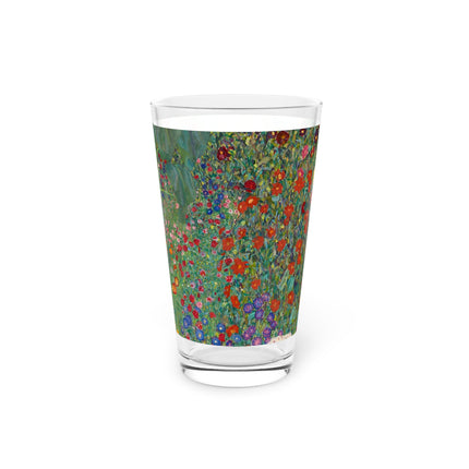 Farm Garden with Sunflowers by Gustav Klimt  Glass, 16oz