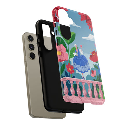 🌺🪭 The Lady Of The Grand Flower Terrace Phone Case – Art Deco Garden Elegance